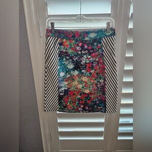 Tabitha Floral and Striped Skirt Size 2